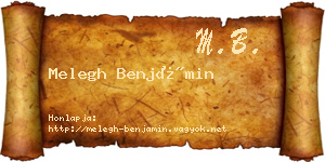 Melegh Benjámin névjegykártya